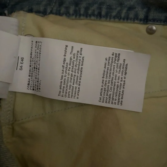 SACAI DENIM SHORTS sz 2 S-M Blue Jeans High Waist Skort Raw Hem - Picture 13 of 15